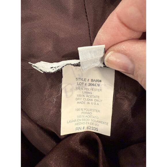 VNTG Betsey And Adam Sheer Halter Chocolate Brown Gown Size 16 - Picture 11 of 13